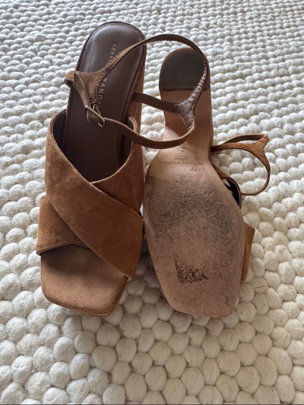Loeffler Randall Chestnut Suede Crisscross Slingback Heels - Picture 5 of 5